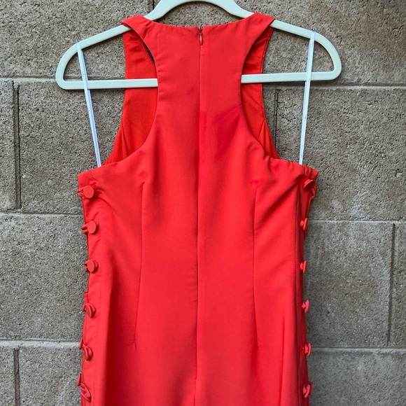 NWOT Lulu’s Masterfully Mod Bright Orange Side Button Midi Dress Medium 2426491 - Picture 10 of 11